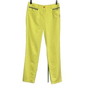 Italian Designer Roberta di Camerino Sport Pants Trousers Neon Green Sz S